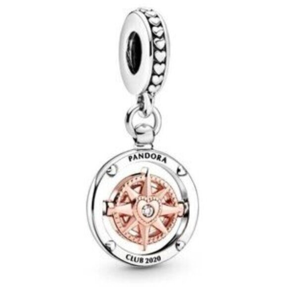 Pandora New Authentic Pandora Club 2020 Compass Dangle Charm - Picture 1 of 3